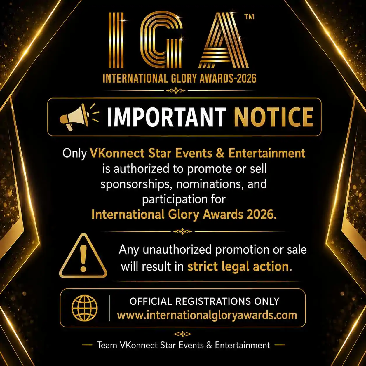 International Glory Awards ~ 2026